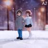 1Pair Mini Sweety Lovers Couple Holding Hands Figurines Miniatures Fairy Garden Moss Terrariums Resin Crafts Home Decoration