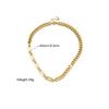 Stainless Steel Gold Color Geometric Chain Necklace Bracelet for Women Girl Jewelry Set