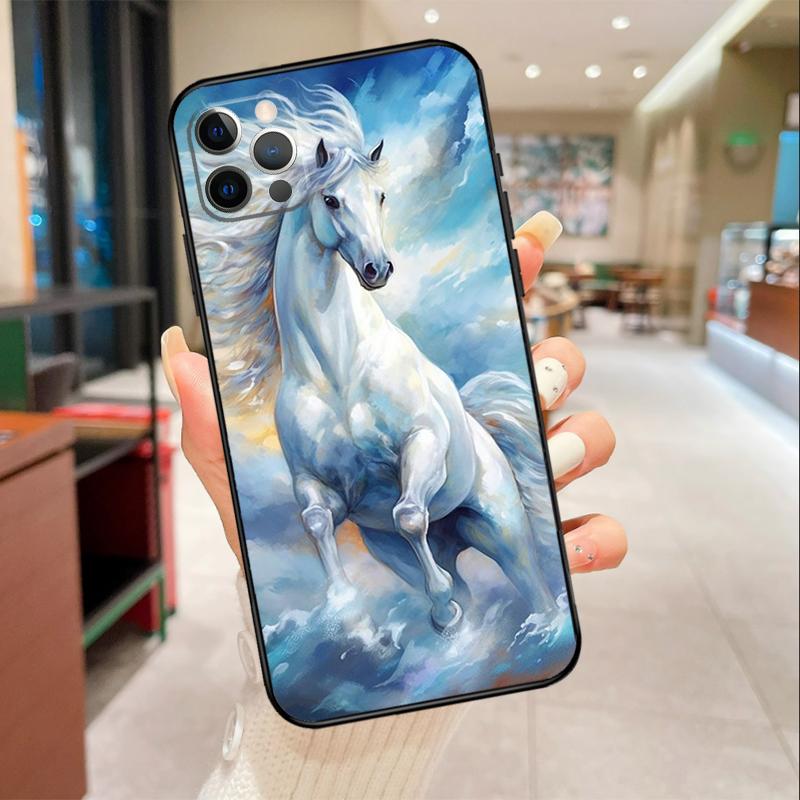 Живопись Величественный Конь Чехол для Телефона Для iPhone 17 16 15 14 13 12 11 Pro Max mini 16 Plus 16e 17 Air Защитный Чехол