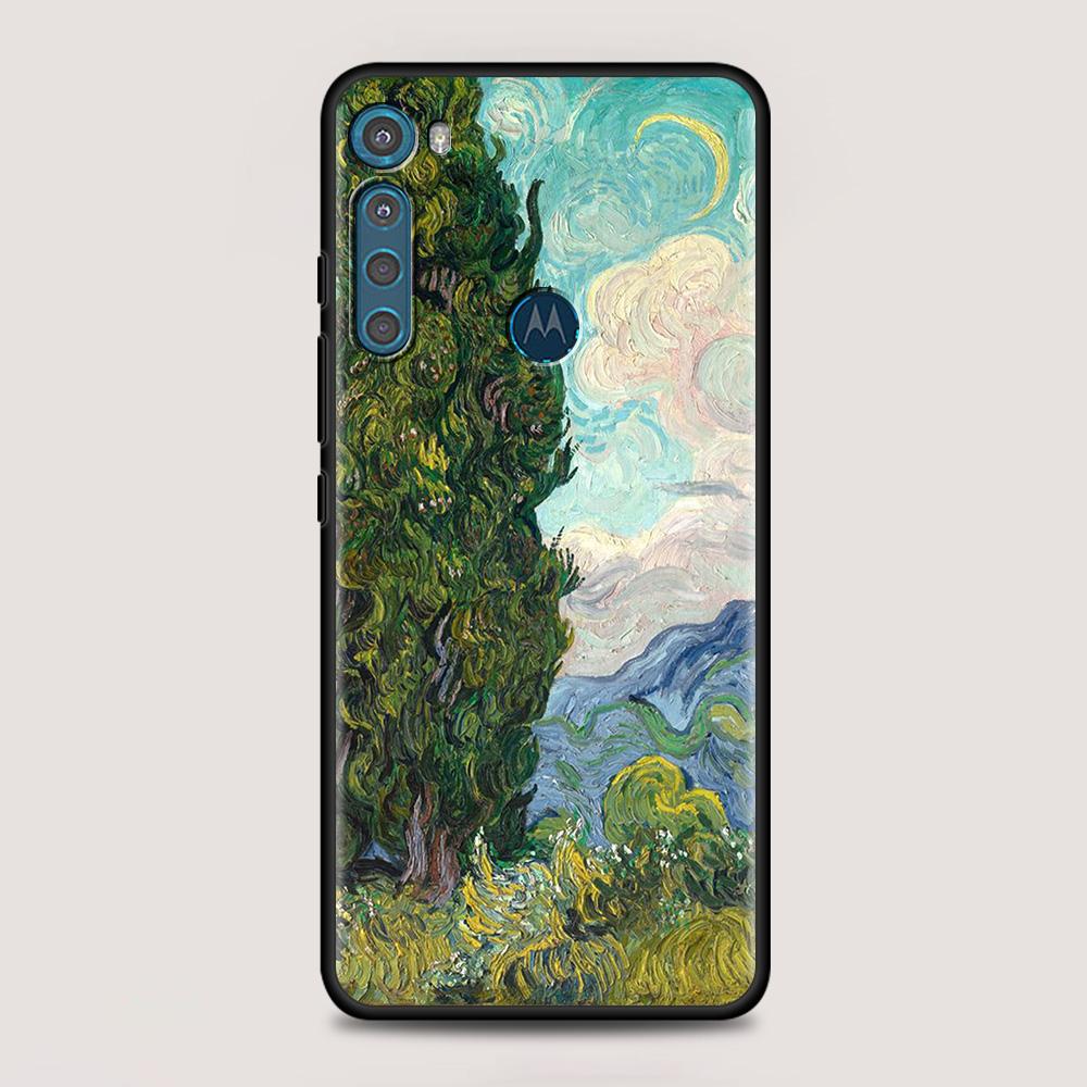 For MOTOROLA One Fusion Case for Moto G10 G9 G8 Plus Play Power One G20 G30 G40 G50 G60 Edge 20 Shell Van Gogh Starry Sky Art