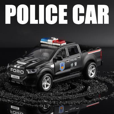 Масштаб 1/32 Fords F150, внедорожный пикап, полицейский автомобиль из сплава, литая под давлением игрушечная модель автомобиля, звуковой свет, детская игрушка, коллекционные предметы, подарок