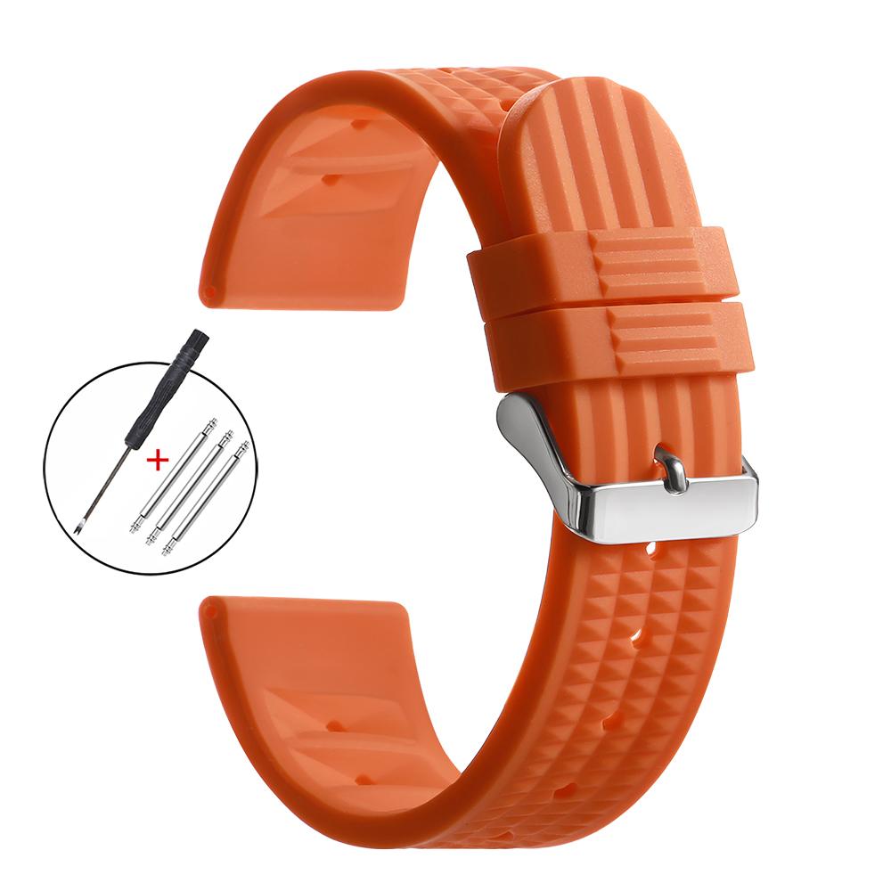 Premium Rubber Waffle Strap Universal Replacement 20mm 22mm Soft Silicone Watchband Men's Sport Diver Wristband for Seiko SKX007