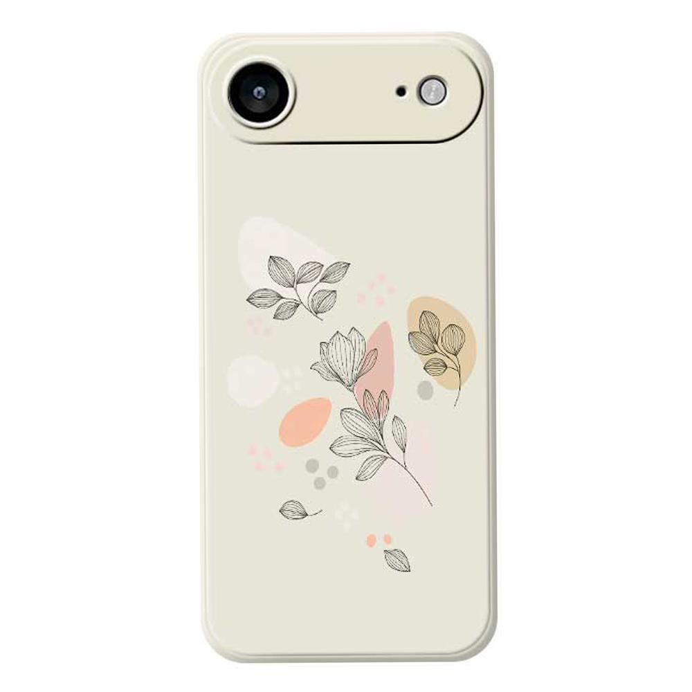 For iPhone 17 Air Case Sketch Leaves Pattern Printing Straight Edge TPU Phone Back Cover