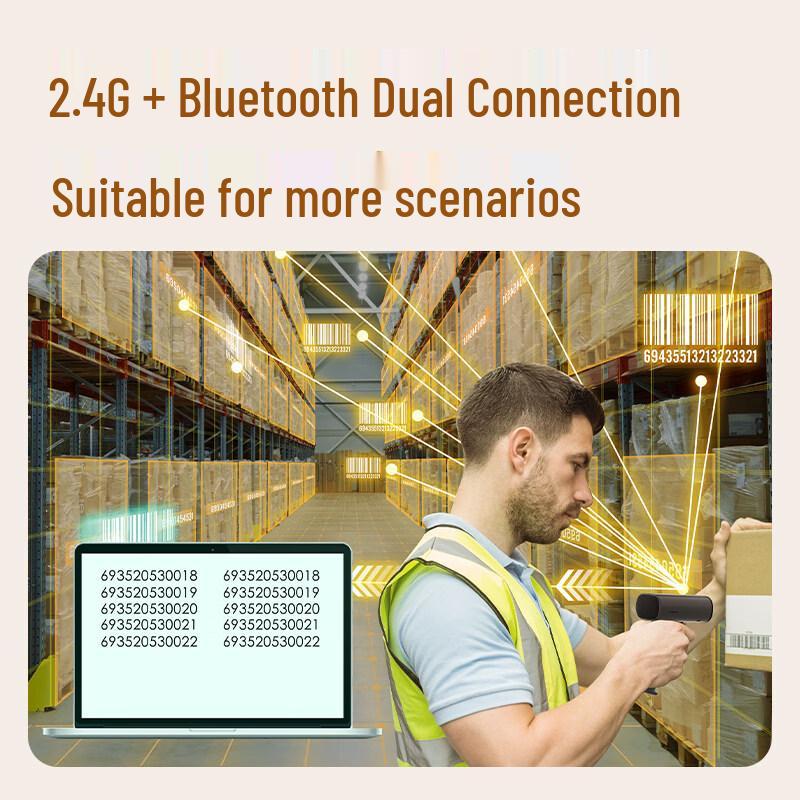Deli AA006WB Bluetooth 2D Wireless Barcode Scanner
