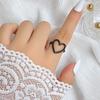 European and American style fashion simple plain hollow love ring Korean version niche design heart-shaped women's index finger ring