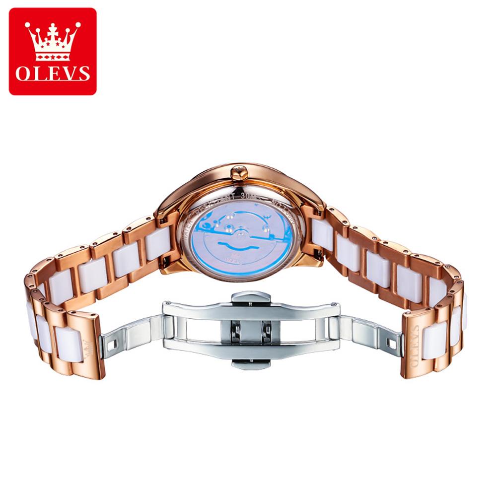 Бренд OLEVS Модные механические часы Керамические женские часы