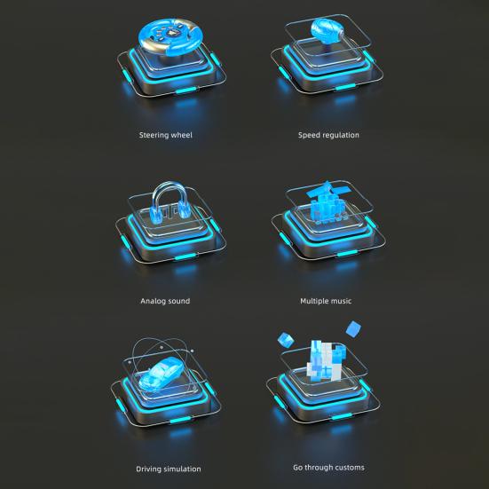 Детский симулятор вождения с легкой музыкой, регулируемая скорость, обучающая игрушка-руль для малышей, интерактивная ролевая гоночная настольная игра