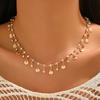 Japan and Korea retro light luxury exquisite rainbow candy color square rhinestone pendant necklace elegant temperament collarbone necklace women