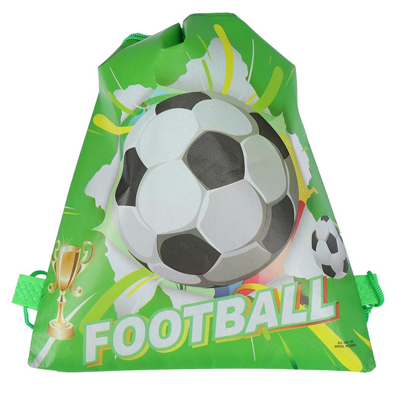 Football Non-Woven Drawstring Bag Backpack Kids Travel School Decor Gift Bags