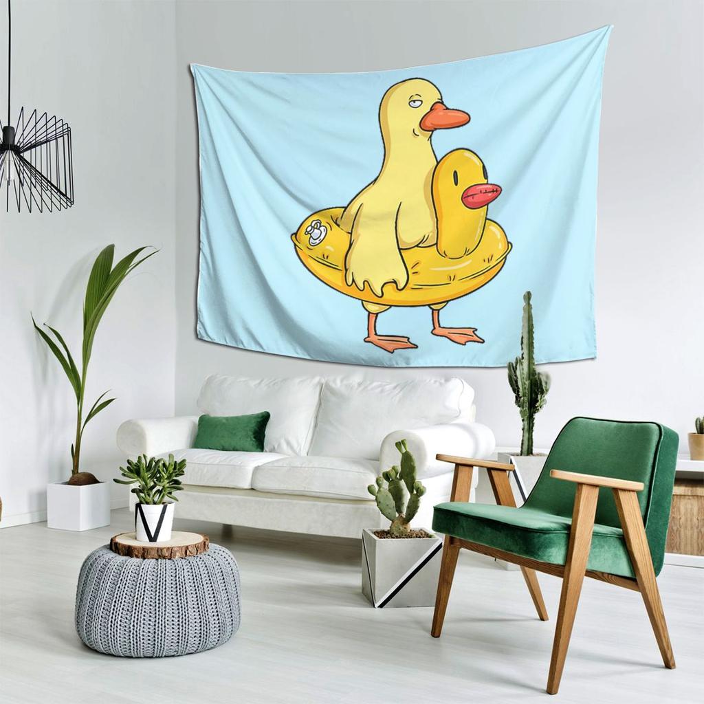 Double Duck Tapestry Decor Art Aesthetic Tapestries for Living Room Bedroom Home Wall Cloth Wall Hanging