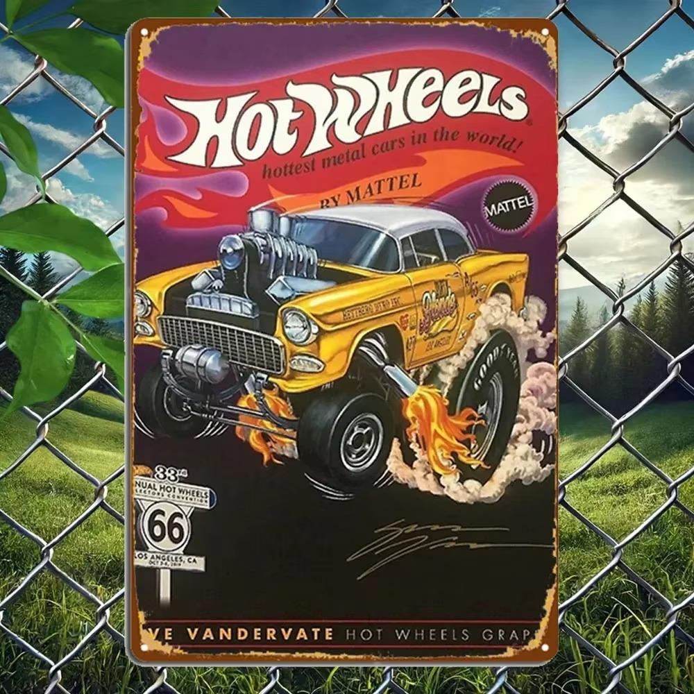 Плакат Hot Wheels Gold 55 Gasser Metal Signs Club Cave Pub Custom Poster Tin sign