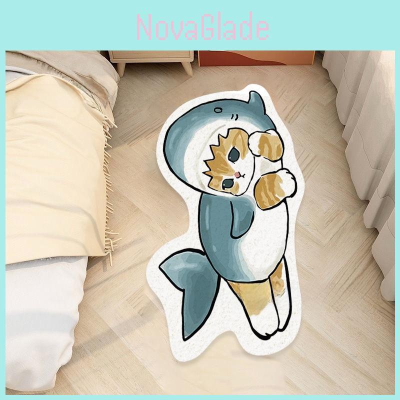 Мультяшный плюшевый коврик Mofusand с принтованным рисунком для декора двери ванной комнаты и прихожей