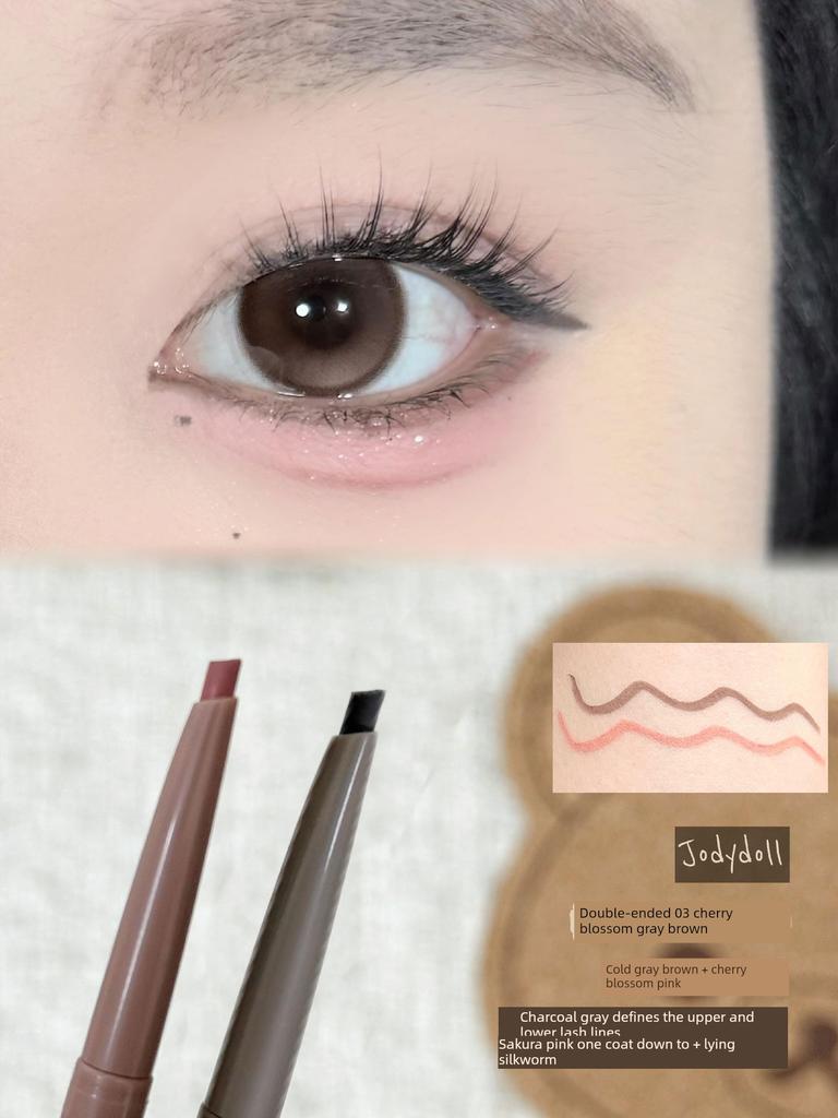 Two Colors in One! Judydoll Orange Dual-Color Eyeliner Gel Pen, Not Easy to Smudge, Waterproof, Long-Lasting Color