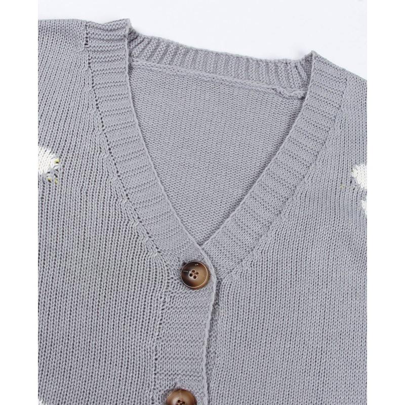 Women's Autumn and Winter Loose Knit Casual Cardigan Button Sweater
