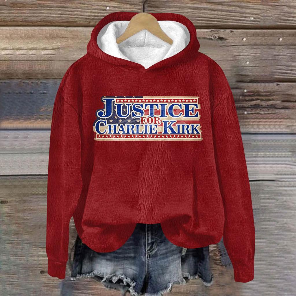 Ladies Fashion Casual Long Sleeve Printed Round Neck Hoodie Pullover Top