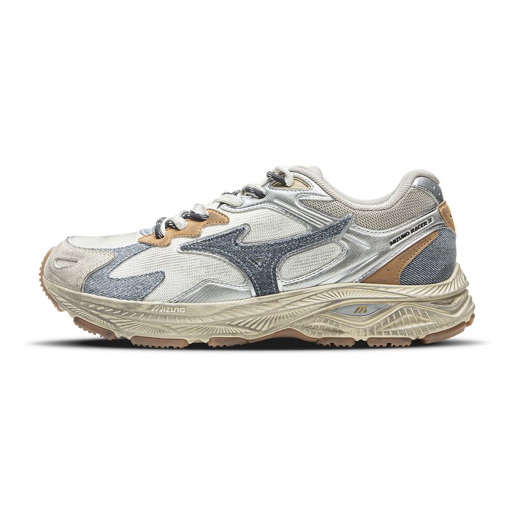 Mizuno Racer S Cushioning, Abrasion Resistant, And Resilient Properties Low Top Running Shoes Unisex Silver Brown Mizuno D1GH253501