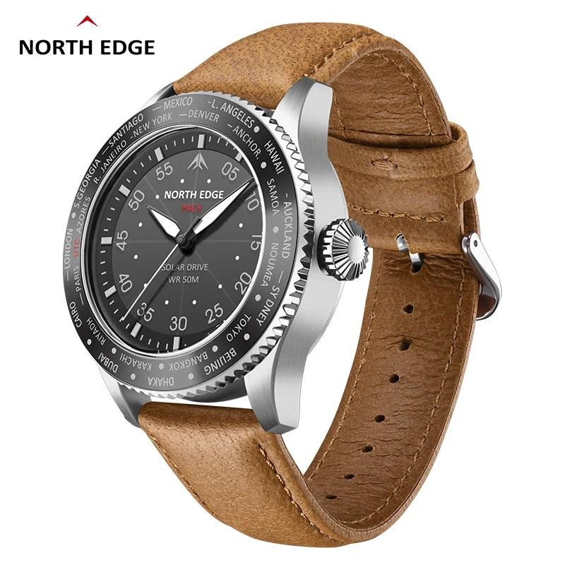 NORTH EDGE 2024 NEW MACH Solar Powered Watch For Men Waterproof 50M Men's Pilot Sports Casua Wristwatches Reloj Hombre Luminous