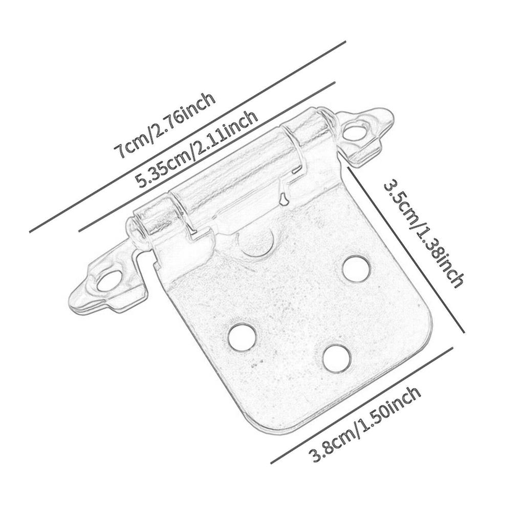 10 Pieces Self Closing Hinges Metal Flush Mount Kitchen Cabinet Door Hinges