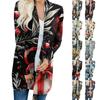 Women's Fashion Casual Christmas Tree Snowman Printed Mid-Length Cardigan Jacket