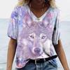 Летняя женская футболка Animal Wolf Clothing 3D Printed T Shirt