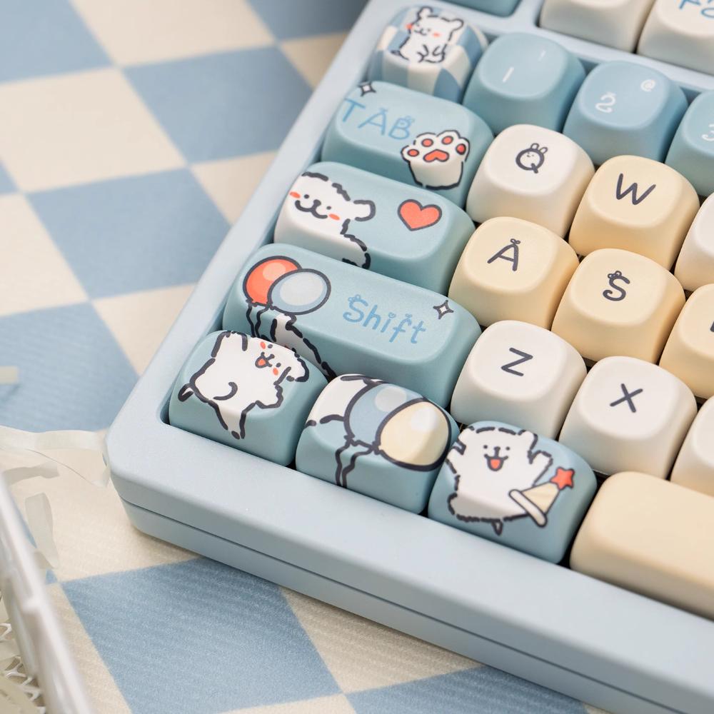 125 Key Line Puppy Keycap Set PBT Cute Type MOA Keycap Compatible MX Switch Wooting Mechanical Keyboard