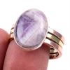 Natural Tiffany Stone Gemstone 925 Solid Silver TwoTone Gift Ring S.10US e8Y69
