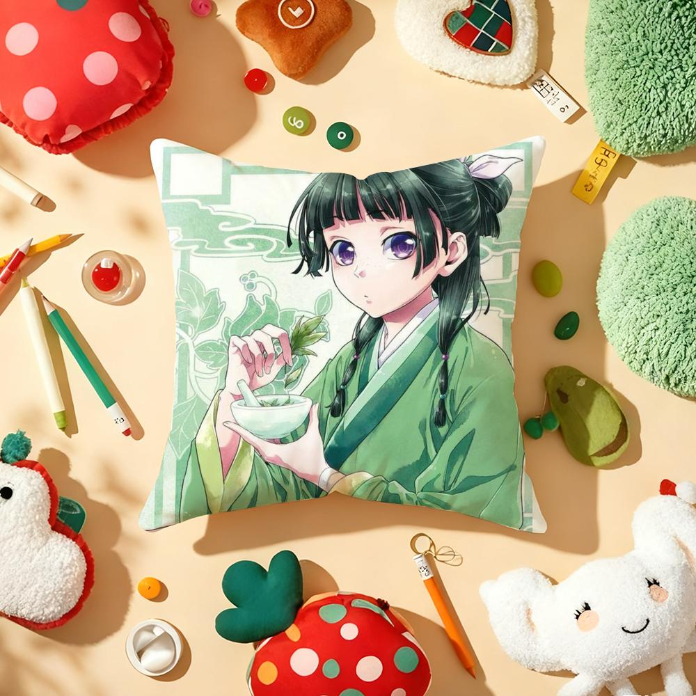 The AApothecary Diaries Maomao Cushion Cover Plush Fabric Soft DoubleSided Printed Sofa Warm Winter Home Gift Pillow Cover