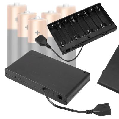 2/3/4/6/8-слотовый держатель для батареек AA, бокс для хранения, с USB-портом, для набора светодиодной подсветки для строительных блоков, с переключателем