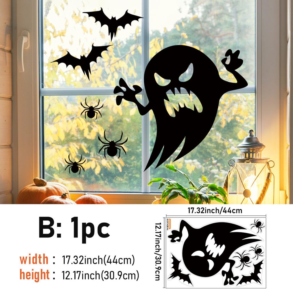 Halloween Self-Adhesive Glass Sticker Window Sticker Style Wall Sticker Door Sticker Diy Horror