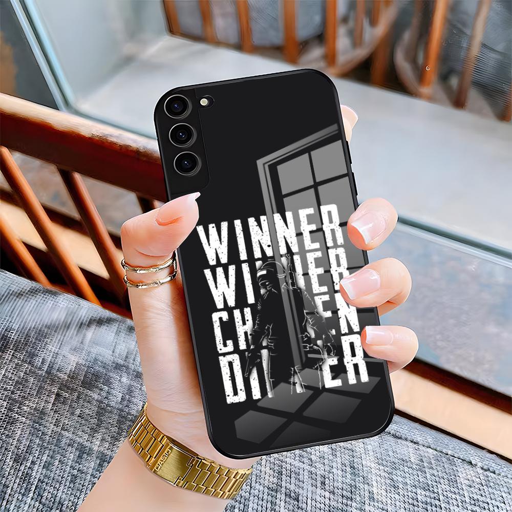 Чехол для телефона PUBG Winner Chicken Dinner для Samsung A25 A13 A33 5G A54 A36 A35 A56 A52 A14 Ударопрочная стеклянная крышка