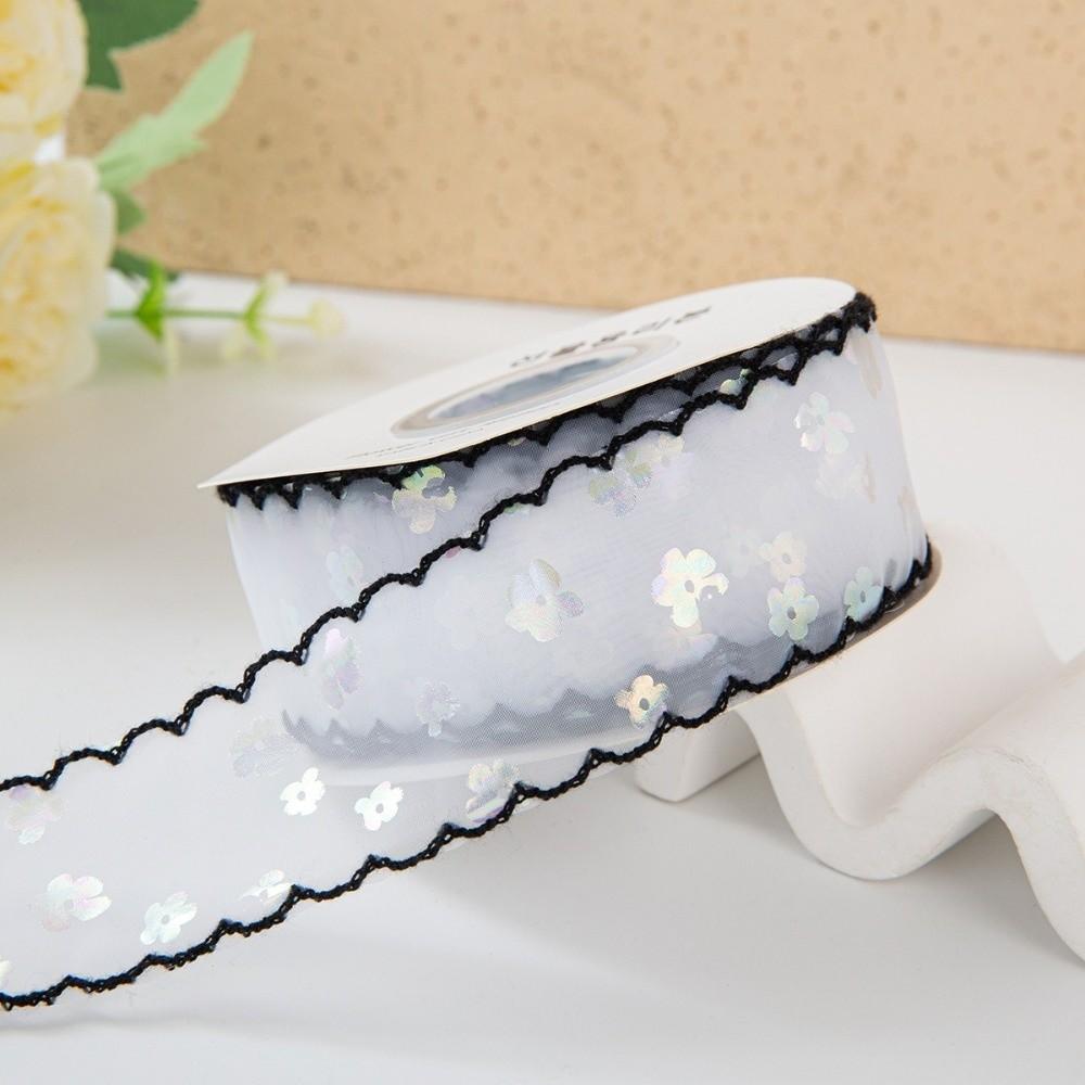Sequin Snow Gauze Fabric Ribbons Stripe Pattern DIY Ribbons New Satin Ribbons Gift Wrapping