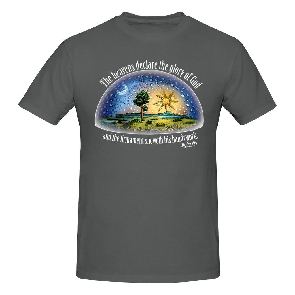 Flat Earth Psalm 19 1 The Firmaunisext Black Full Of Cotton Feeling Tshirt Simple Youthful Feeling Rich Color Shirt