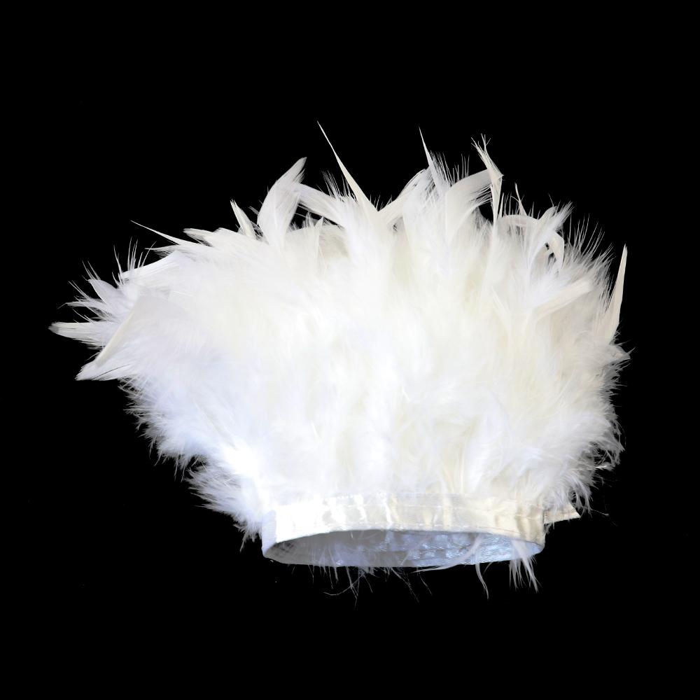 1/2М Белая отделка из перьев индейки 10-15СМ Пушистые перья Лента для поделок Карнавальная вечеринка Украшение одежды Швейные аксессуары