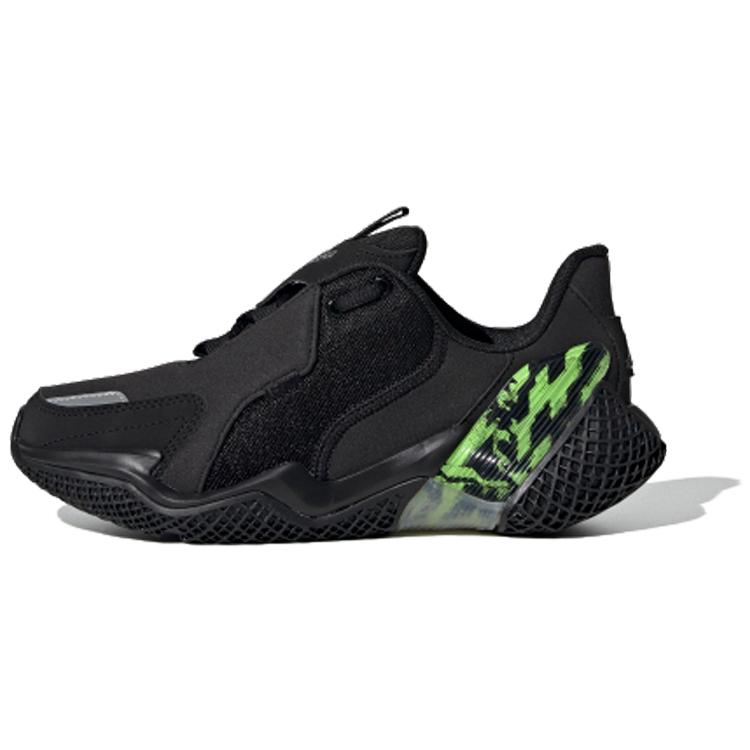 adidas 4Uture RNR J Износостойкие Низкие Детские Беговые Кроссовки Черно-Зеленые Подростковые EG1777