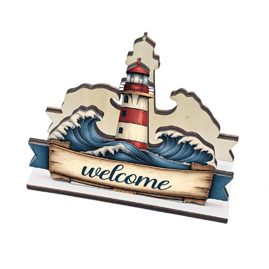 Ocean Themed Wooden Napkin Holder for Table, Summer Coastal Napkin Dispenser, Rustic Tissue Holder for Kitchen, Dining Room