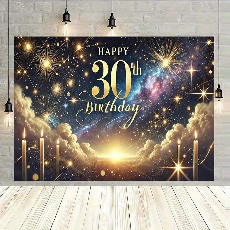 2D flat banner 1PC Happy 30th birthday! Background decoration room photography studio props home decoration party