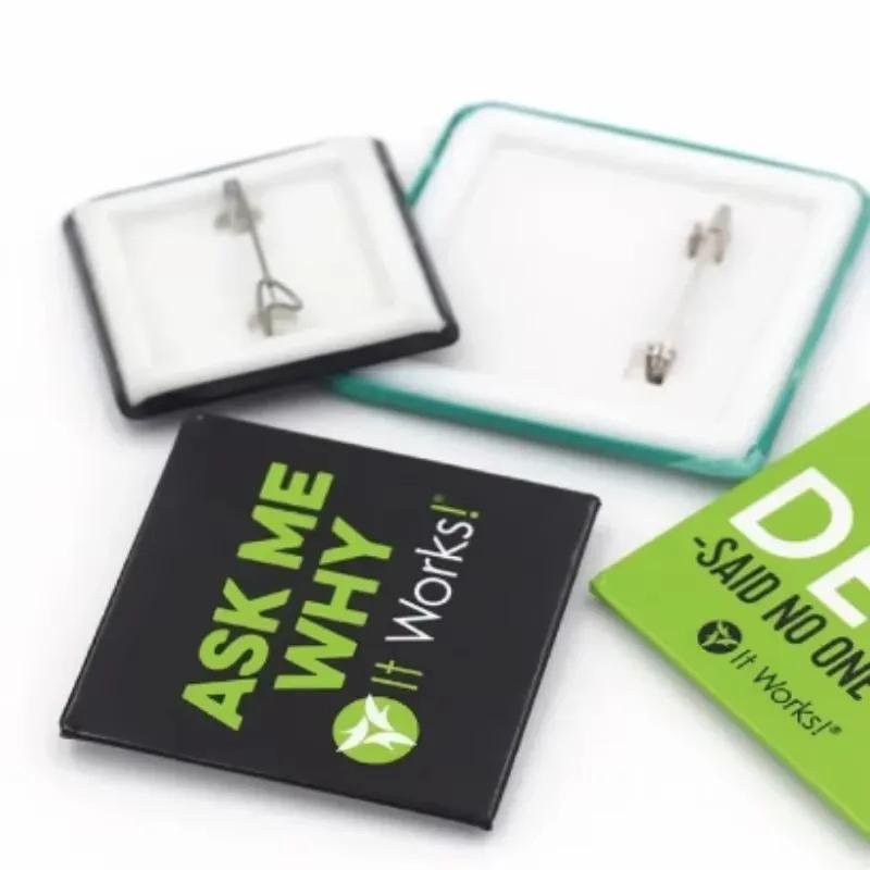 DIY 50*50MM значки подарки металлические значки принадлежности для изготовления значков 100 шт./компл. квадратные значки задние кнопки детали для машины для изготовления пуговиц