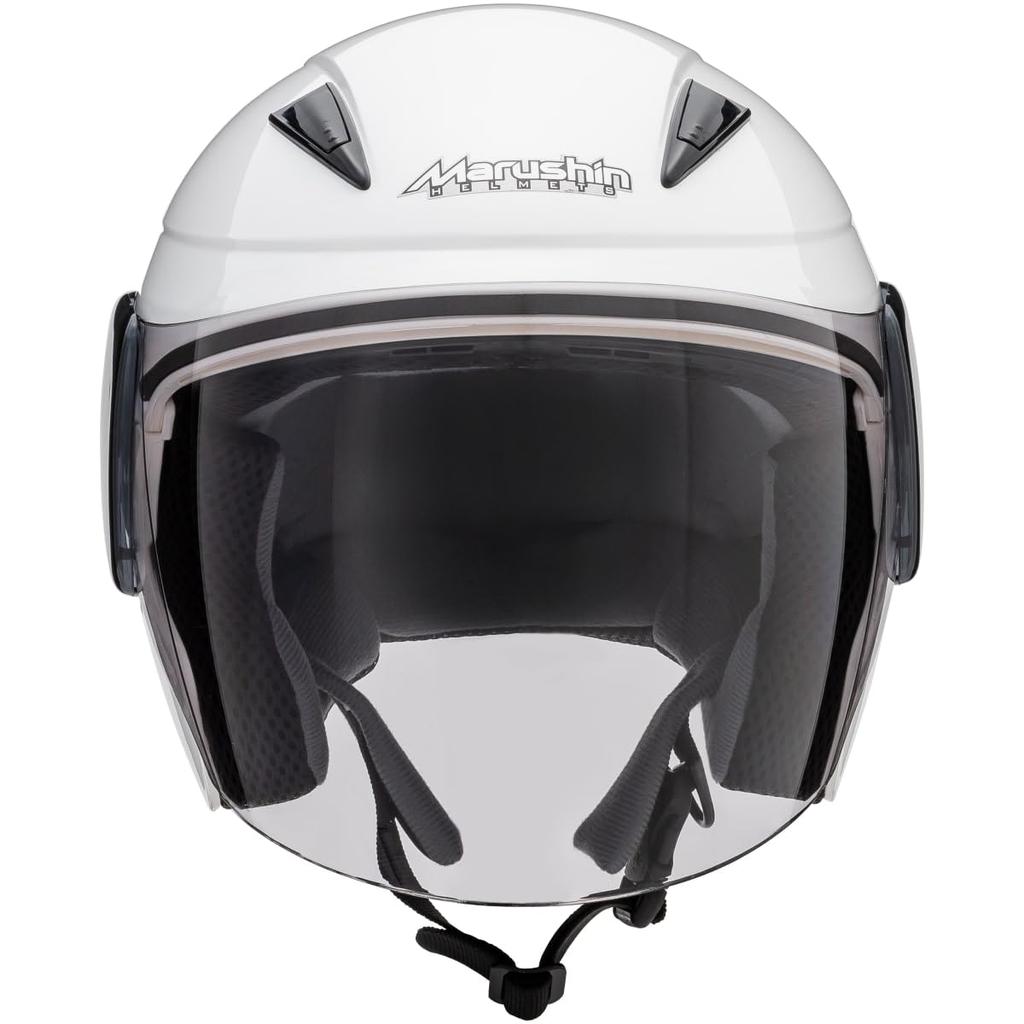Marushin Motorcycle XL Size 5211 (MARUSHIN) Semi-Jet Helmet, M-520XL, White, (Under 61-62cm),