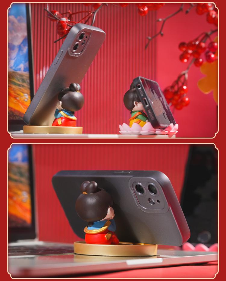 Подставка для телефона в виде дамы эпохи Тан - Милое настольное украшение, Смоляная фигурка для дома или гостиной.