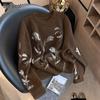 Women's Soft Knit Wool Blend Sequin Round Neck Sweater