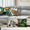 Декор для дома Экзотический узор с животными джунглей Наволочка для диванной подушки Подходит для дивана, спальни, автомобильной подушки