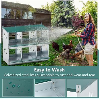 SSLine Металлический гнездовой ящик для кур, 6-секционный гнездовой ящик, 6-камерные металлические гнездовые ящики для кур для откладывания яиц