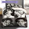 V Pattern Bedding Home Decoration Birthday Gift ( 1 duvet cover + 2 pillowcase, without core),fan merchandise.
