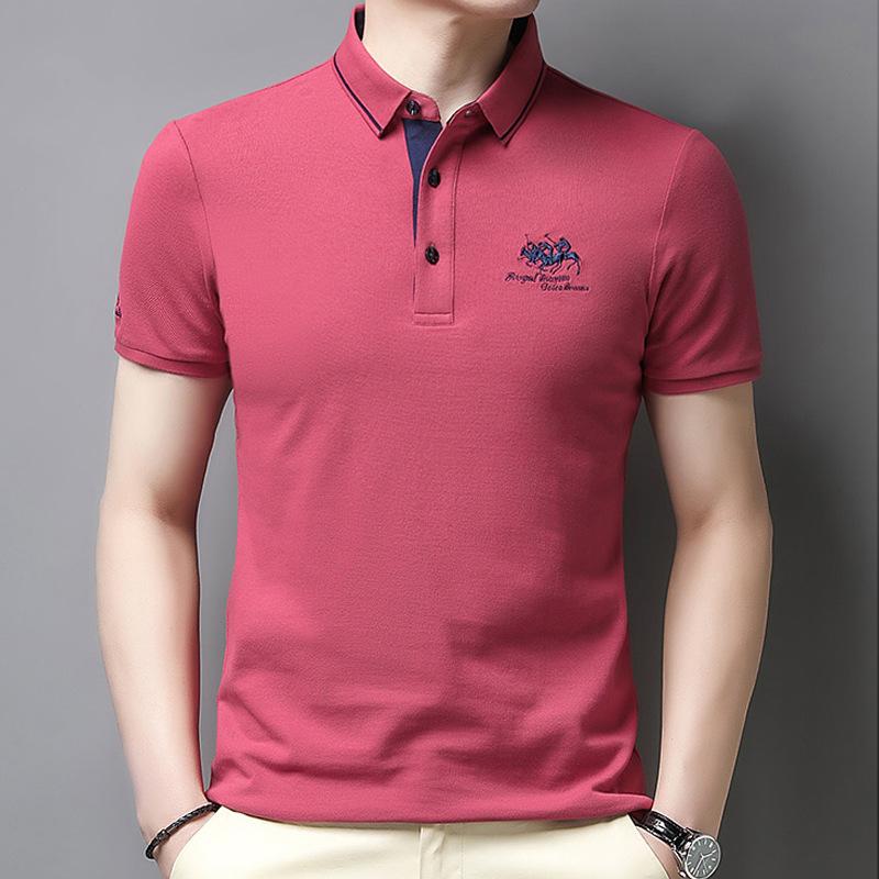 Summer New POLO Shirt for Men, Business Gentleman, Embroidered Lapel, Breathable Short-sleeved T-shirt for Men