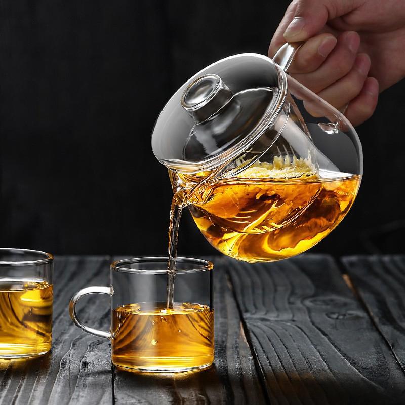 480/650 мл термостойкий чайник со стеклянным ситечком для заваривания чая, заварочный чайник в форме цветка, набор для чая кунг-фу, чайник для чая пуэр улун, чайная утварь