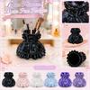 3D Printed Princess Dress Pen Holder Desktop Organizer Cute Girl Style Storage Container for Office and Home Use with Detailed Ruffles and Bow Design