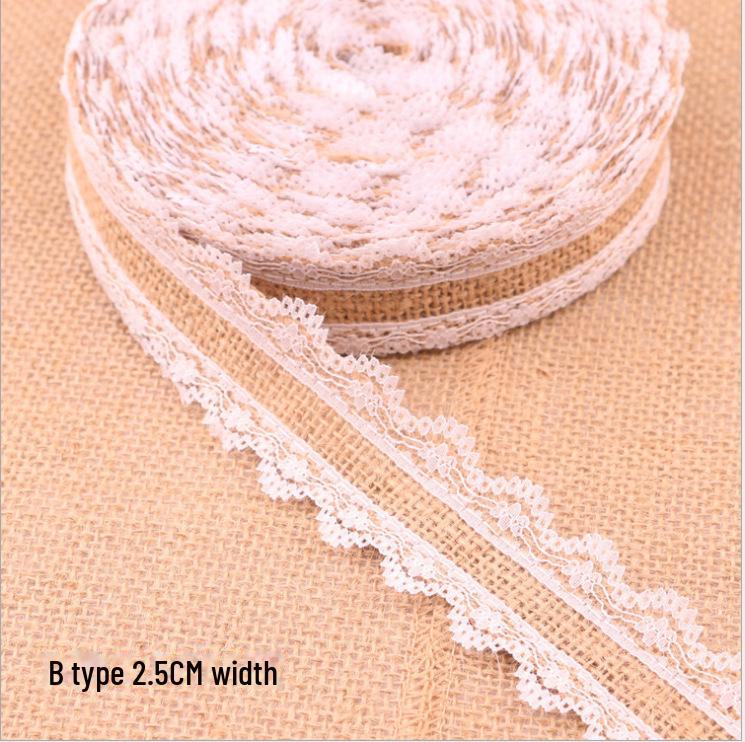 2,5 см льняное кружево в рулоне для поделок своими руками и рождественского свадебного декора