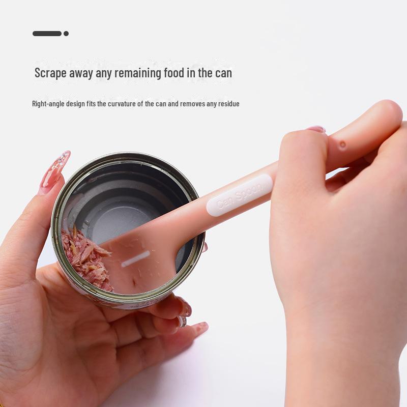 Ложка для корма для домашних животных с открывалкой для крышки - длинная ручка для кошек и собак, влажный корм