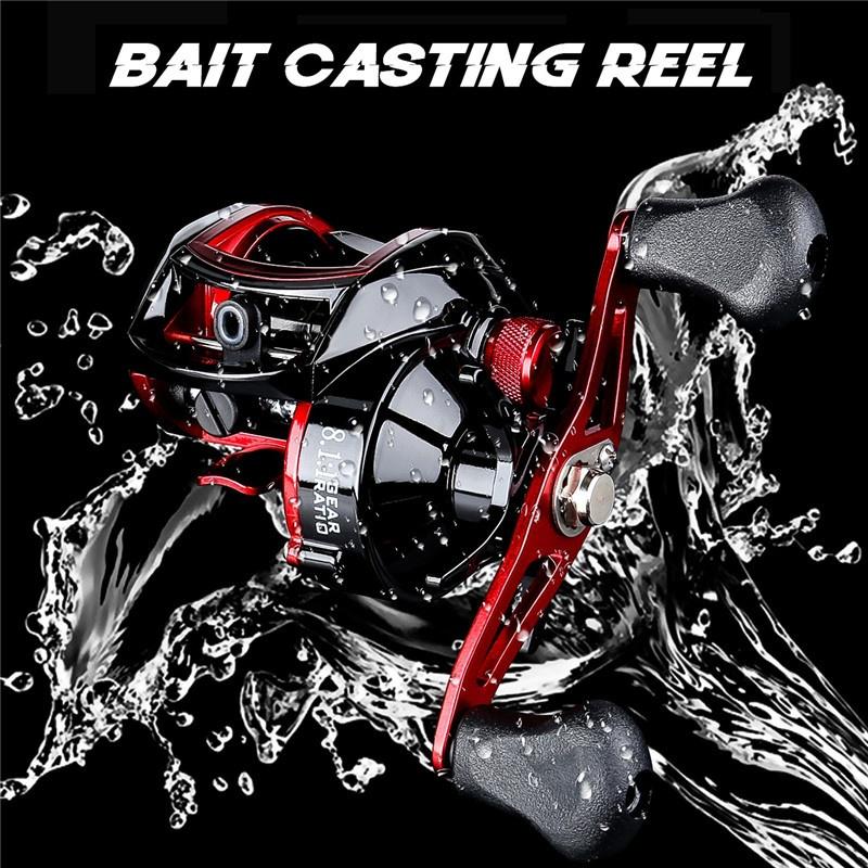 Fishing Reel 18+1BB 8.1:1 Baitcasting Reels 18LB Carbon Baitcasters Left and Right Hand Fishing Reel
