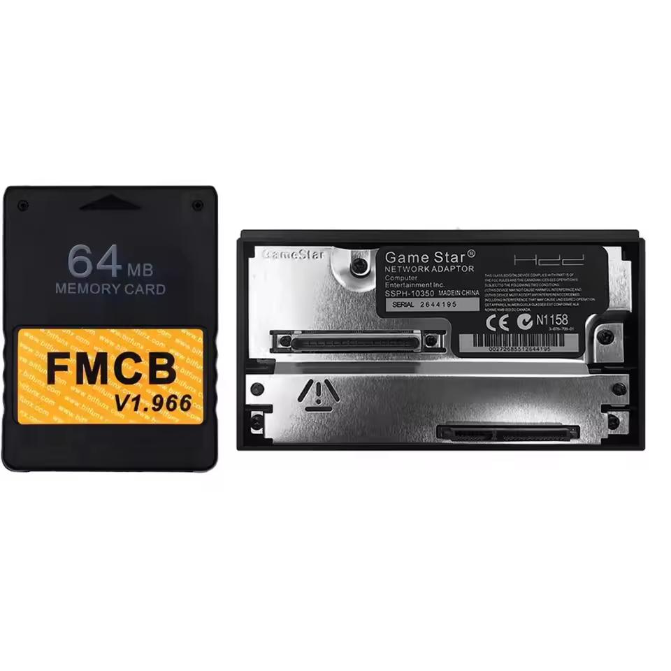 Сетевая карта-адаптер с интерфейсом SATA для игровой консоли PS2 Fat, жесткий диск SATA для Playstation 2, SATA-разъем с картой памяти Free McBoot